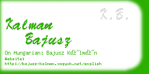 kalman bajusz business card